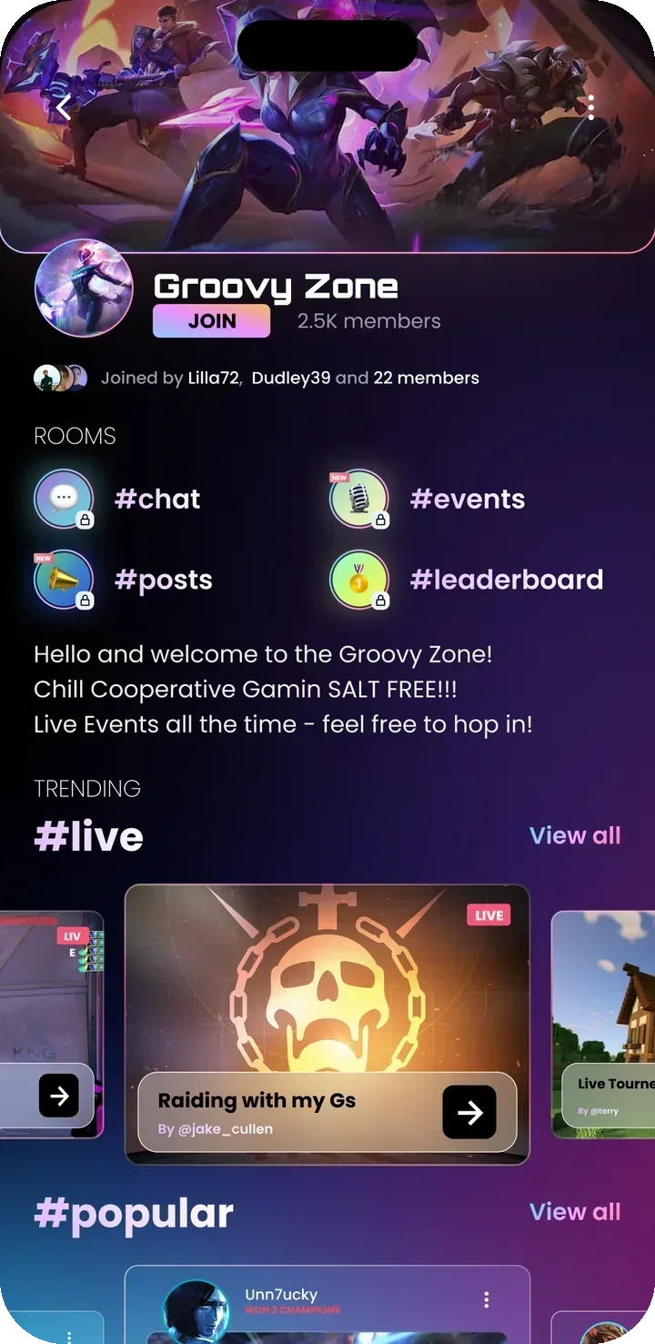 Player 2 app screenshot: Playgrounds